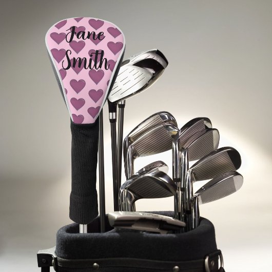 Couvre-club De Golf Coeurs roses
