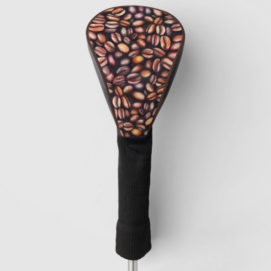 Couvre-club De Golf Coffee Haricots crayon Motif Rustique Brown (Devant)