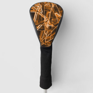 Couvre-club De Golf coins carrés et taches "néon" orange