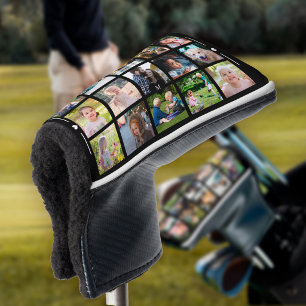 Couvre-club De Golf Collage de photos moderne golfeur monogramme perso