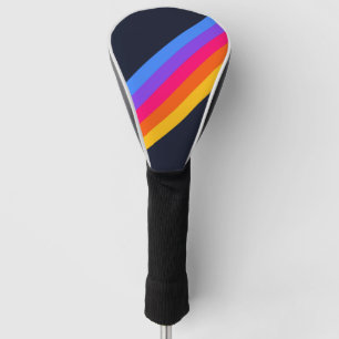 Couvre-club De Golf Coloré les années 70 80s Retro Racing Stripes
