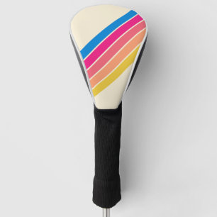 Couvre-club De Golf Coloré rayé les années 70 les années 80 Classique 