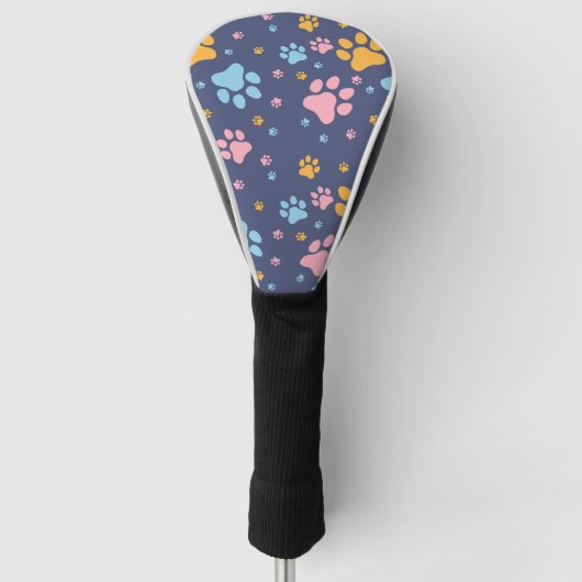 Couvre-club De Golf Colorful Animal Paw Prints Pattern (Devant)