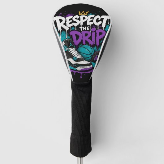 Couvre-club De Golf Conception de basketball Respect The Drip (Devant)
