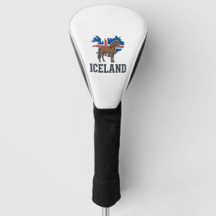 Couvre-club De Golf Conception de chemise vectorielle vintage drapeau 