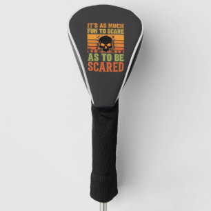 Couvre-club De Golf Conception de crâne effrayant Halloween rétro_1
