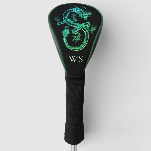 Couvre-club De Golf Conception de Dragon Serpent Vert | Luxe (Devant)