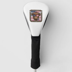 Couvre-club De Golf Conception de gravure vintage de vache des Highlan