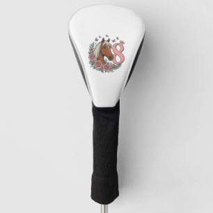 Couvre-club De Golf Conception de gravure vintage florale pour le 8e a