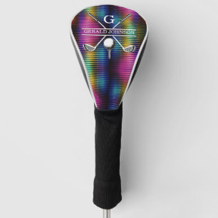 Couvre-club De Golf Conception de monogramme de golf couleur métalliqu