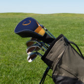 Couvre-club De Golf Conception de monogramme vague bleu et or moderne (In Situ)