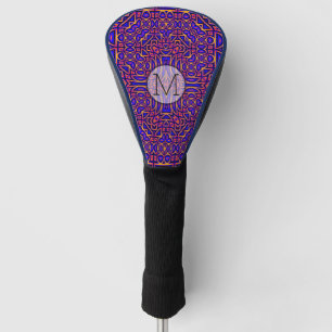 Couvre-club De Golf Conception de motif kaléidoscope rétro classe