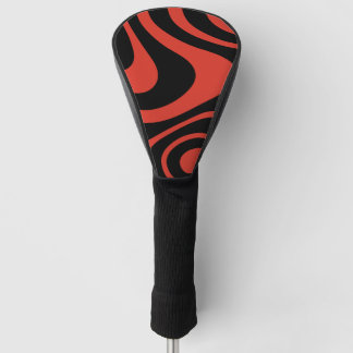 Couvre-club De Golf Conception de pilote abstraite rouge et noir cool