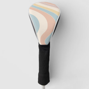 Couvre-club De Golf Conception des vagues de style rétro pastel super