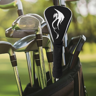 Couvre-club De Golf Conception d'illustration de dragon tribal blanc n