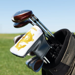 Couvre-club De Golf Conception Dragon Doré
