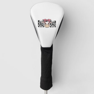 Couvre-club De Golf Conception graphique de maman vache mignonne noeud
