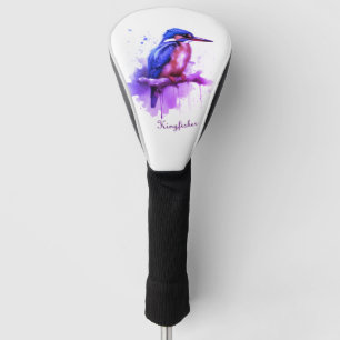 Couvre-club De Golf Conception Martin-pêcheur – Cuir d'oiseau élégant
