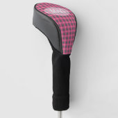 Couvre-club De Golf Contrôle rose et noir de plaid (Incliné)