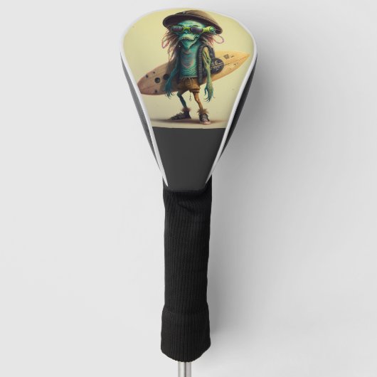 Couvre-club De Golf Cool Hippie Surfer Alien Sweat - shirt à capuche (Devant)