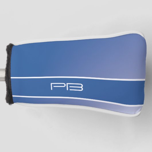 Couvre-club De Golf Cool Moderne Initiales de Golfeur Gradient Royal B (Devant)