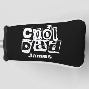 Couvre-club De Golf Cool Papa Funny Typographie noir et blanc