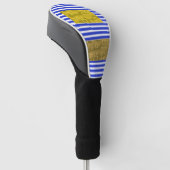 Couvre-club De Golf Cool Stripes Blue Gold Geometric  (Incliné)