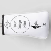 Couvre-club De Golf Coq noir Croisant l'alarme du bon matin (Devant)