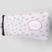 Couvre-club De Golf Coquette à frilage personnalisée Couleur rose Bow (Devant)