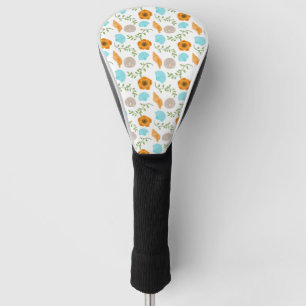 Couvre-club De Golf Coquillages Sea Snail Orange Flower Green Feuilles