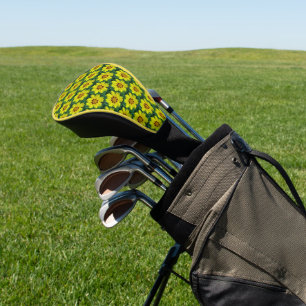 Couvre-club De Golf Coréopsis jaune et bronze Motif floral