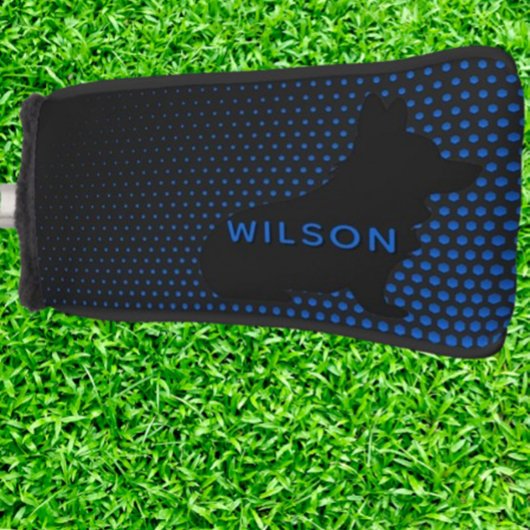 Couvre-club De Golf Corgi  blue dots