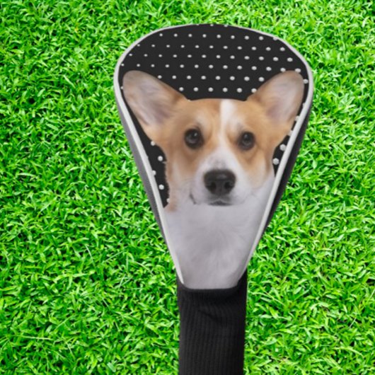 Couvre-club De Golf Corgi white dots