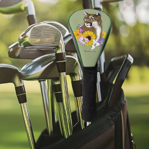 Couvre-club De Golf Cougar Mountain Lion Puma Fleurs