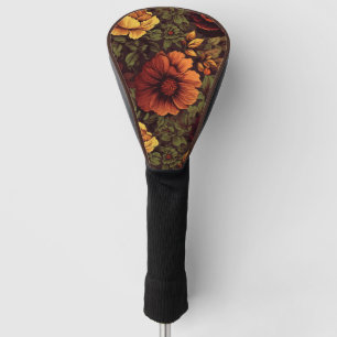 Couvre-club De Golf Couleur rouille Vintage impression florale
