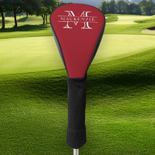 Couvre-club De Golf Couleurs modifiables Nom de bordure classique Mono