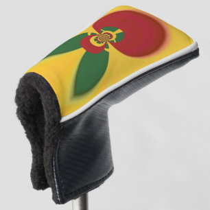 Couvre-club De Golf Couleurs Rasta Rouge Golden Green