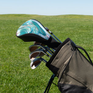 Couvre-club De Golf Courbes dégradées dans les tons clairs bleu et ros