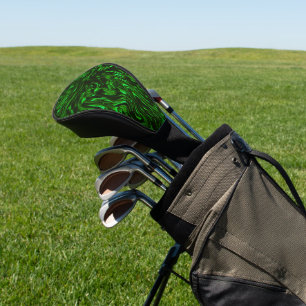 Couvre-club De Golf Courbes vertes texturées ressemblant à une masse d