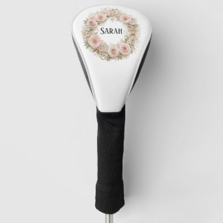 Couvre-club De Golf couronne de fleurs personnalisée vintage