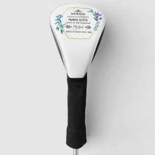 Couvre-club De Golf Couronne florale bleue chrétienne
