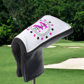 Couvre-club De Golf Couvercle à mât rose noir étoiles Monogramme