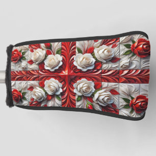 Couvre-club De Golf Couvercle de golf avec design Rose anglais