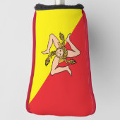 Couvre-club De Golf Couvercle de golf avec Drapeau de Sicile, Italie (Tourné à 90°)