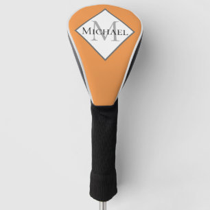 Couvre-club De Golf Couvercle de tête de golf blanc orange Monogram c