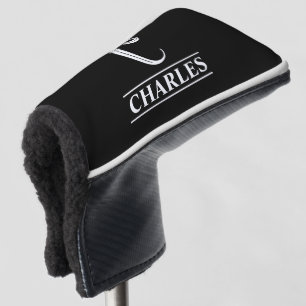 Couvre-club De Golf Couvercle de tête de mât monogramme noir