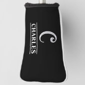 Couvre-club De Golf Couvercle de tête de mât monogramme noir (Tourné à 90°)