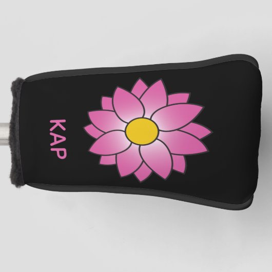 Couvre-club De Golf Couvercle Monogramme Putter Rose (Devant)