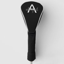Couverture de club de golf fille noir blanc monogr