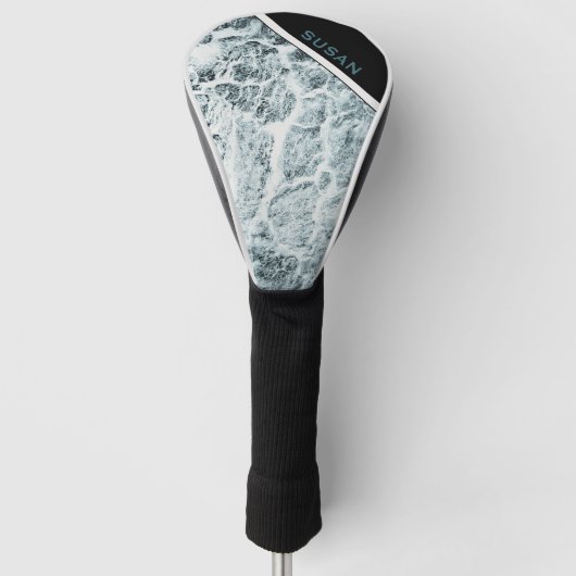 Couvre-club De Golf Couverture de conducteur "Bois blanc-turquoise" (Devant)